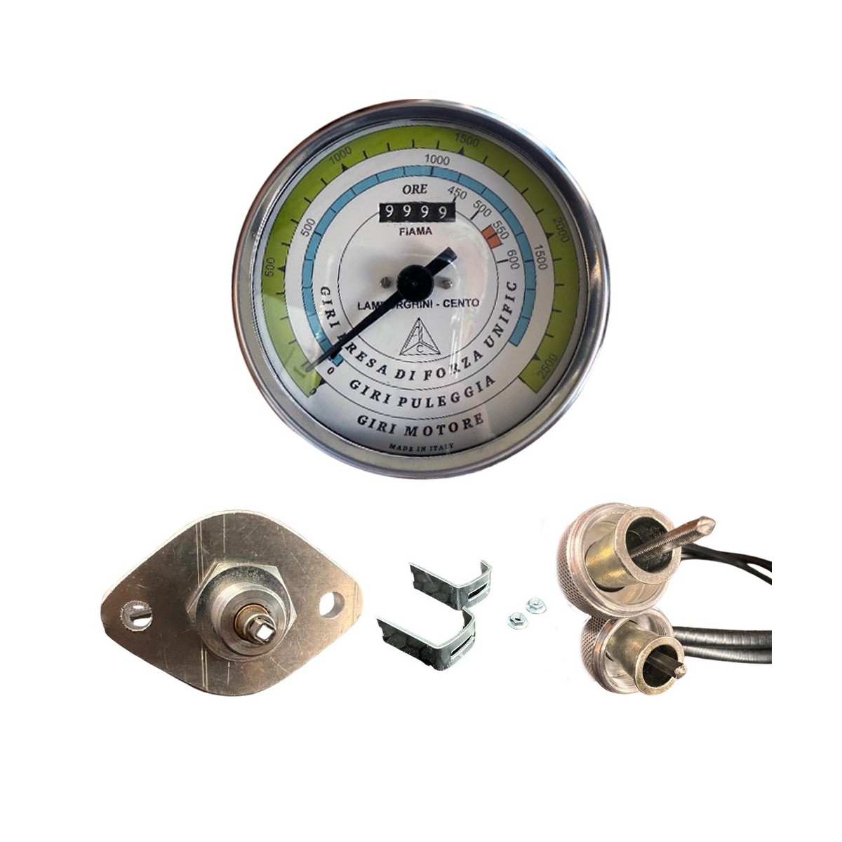 Set contagiri quadrante bianco boccola larga 1R Lamborghini | Traktormanufaktur