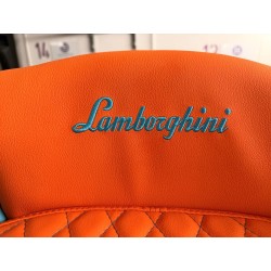 Cuscino Lamborghini trapuntato – arancione/blu con rombi