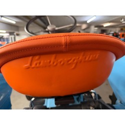 Cuscino Lamborghini trapuntato – arancione/blu con rombi