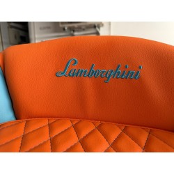 Cuscino Lamborghini trapuntato – arancione/blu con rombi