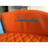 Cuscino Lamborghini trapuntato – arancione/blu con rombi