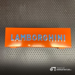 Lambo-Box Arancione – Lamiera d'Acciaio con Rilievo "LAMBORGHINI" – Resistente & durevole