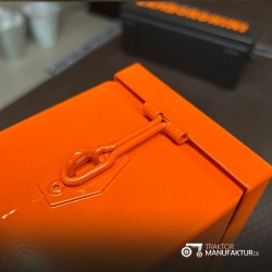 Lambo Box Orange – Steel Sheet with "LAMBORGHINI" Embossing – Durable & Secure