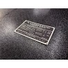 930 Nameplate 144x89 mm Aluminum Dashboard