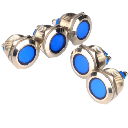 Spia LED Blu 19mm | 12V-24V | Impermeabile