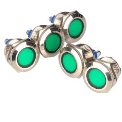 Indicator Light LED Green 19mm | 12V-24V | Tractor Parts