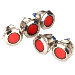 Indicator Light LED Red 12V-24V 19mm for Tractors