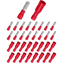 Connettore rotondo con manicotto rosso isolato 0,5-1,0mm²