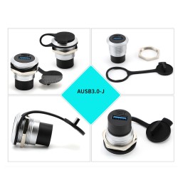 Presa da incasso USB 3.0 & Type-C con AUX per trattori