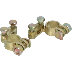 Battery Terminal Clamp Set (+/-) for Tractors | Silver