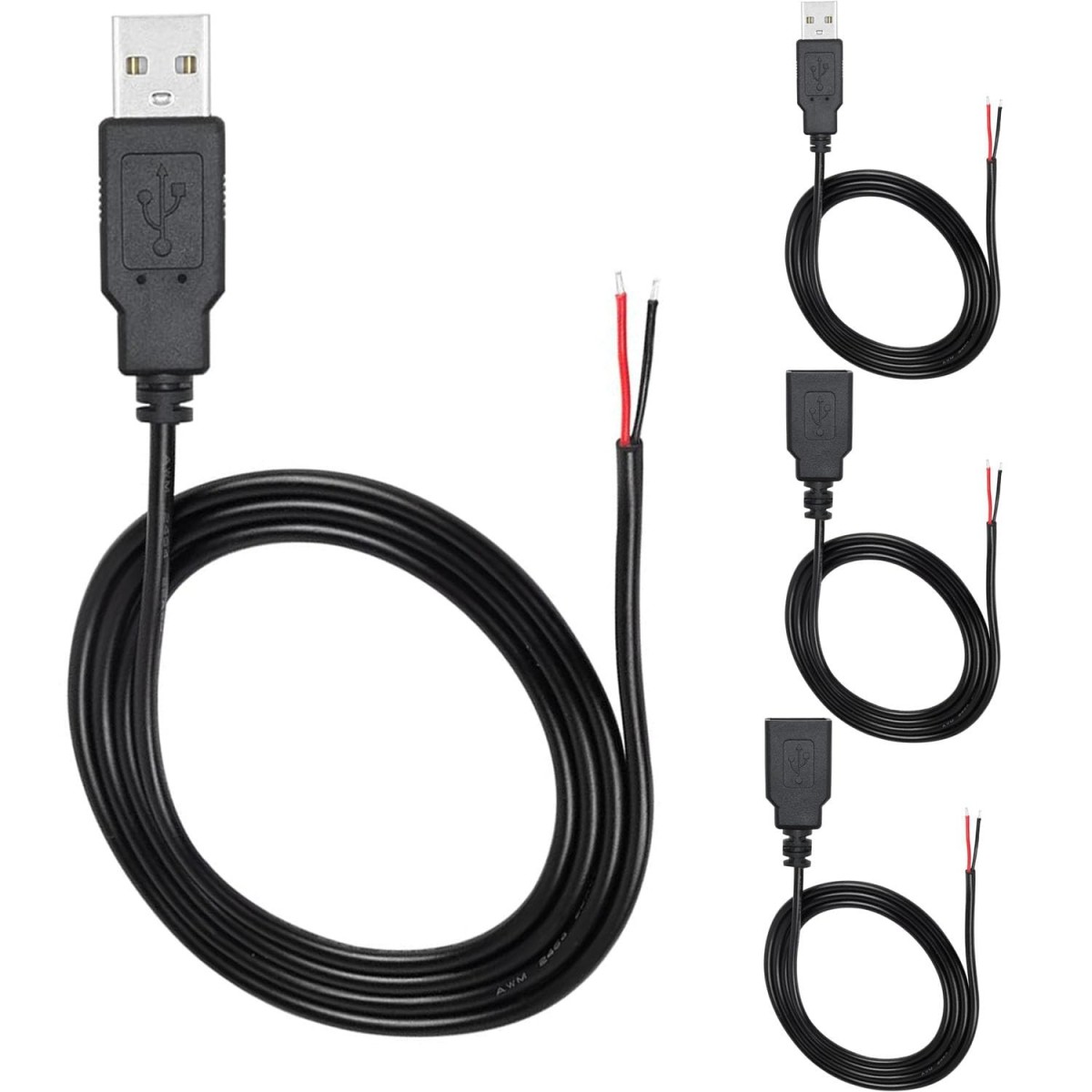 USB-A Anschlusskabel-Set 5V | 1m | Pigtail | 22 AWG