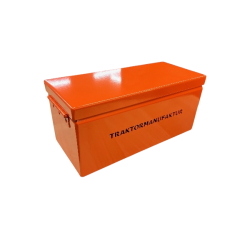 Werkzeugbox Traktormanufaktur orange gepulvert mit gelasertem Schriftzug | Exklusiv bei Traktormanufaktur